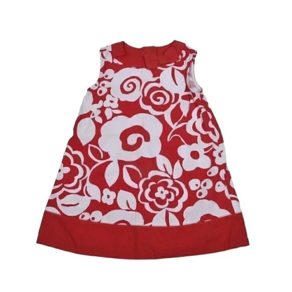 Gymboree Dress Bundle Red White Blue Cotton Floral Polka Dot Size 12-18M - Picture 7 of 10